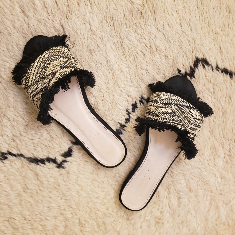 Catherine Malandrino Black and Cream Slides